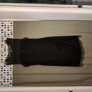 Sexy LBD sheer bodice, sleeveless draped